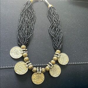 20 Strand Brass & Seed Beaded Necklace